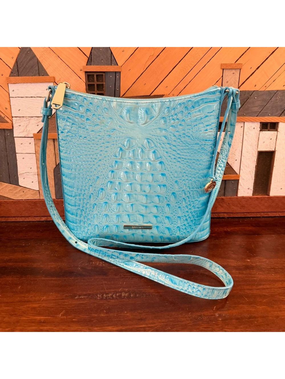 Brahmin Katie Crossbody Bag in Tropic Blue Melbourne Leather